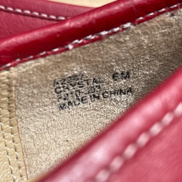 Coach Cherry Red Nappa Leather Ballet Flats Slip On Shoes - Picture 9 of 9